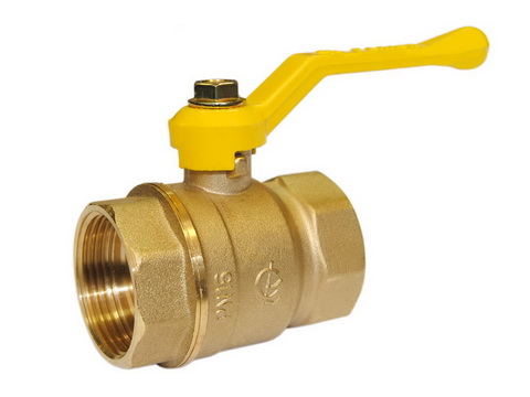 Кран шаровой ГАЛЛОП Стандарт 220 Ду32 Ру16 ВР для газа полнопроходной (рычаг желтый)