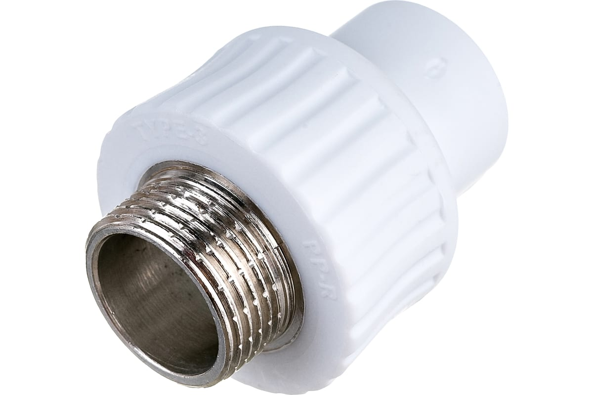 Муфта комбинированная РосТурПласт PP-R Дн32х1" НР (белая)