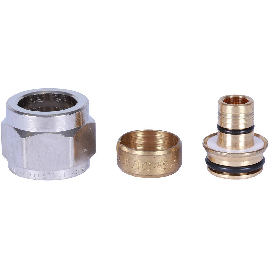 Фитинг компрессионный STOUT 16х2,6х1/2" для труб PEXc-AL-PEXc