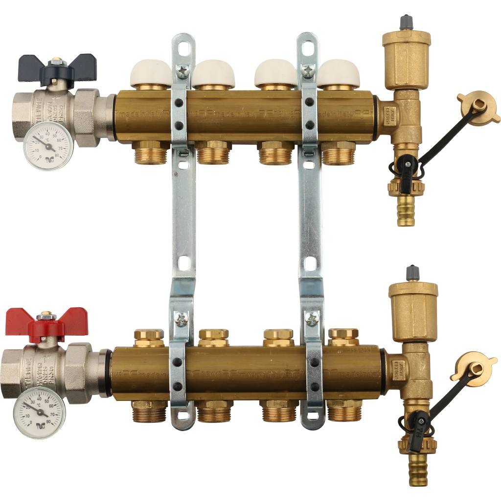 Коллекторная группа TIEMME 1"x3/4 EK на 3 выхода