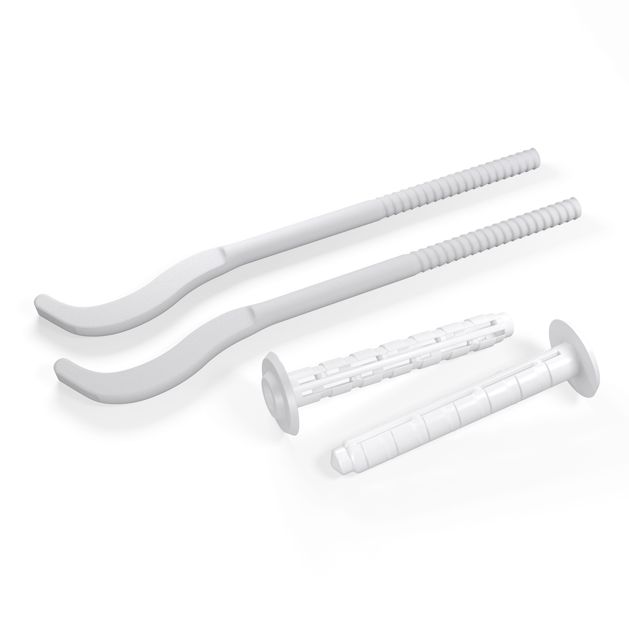 Комплект плоских кронштейнов с дюбелями 7.2х170мм (белый)