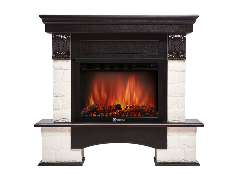 Портал Firelight Forte 25S (камень белый, шпон венге)