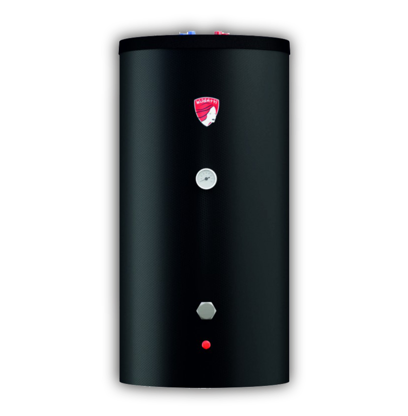 Бойлер косвенного нагрева Federica Bugatti INOX Coil Tube 200 с одним змеевиком (черный ABS-пластик)