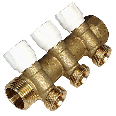 Коллектор TECE 1х3/4 Ek 3 вывода универсальный с запорными вентилями