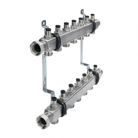 Коллектор TECE 1х3/4ЕК 10 контуров для систем отопления с запорными вентилями (квадратное сечение)