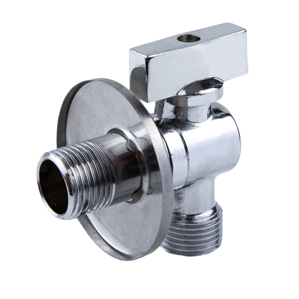 Кран шаровой Aquasfera 1042 G1/2"х3/4" Ру10 НР угловой бытовой переходной (бабочка) с отражателем