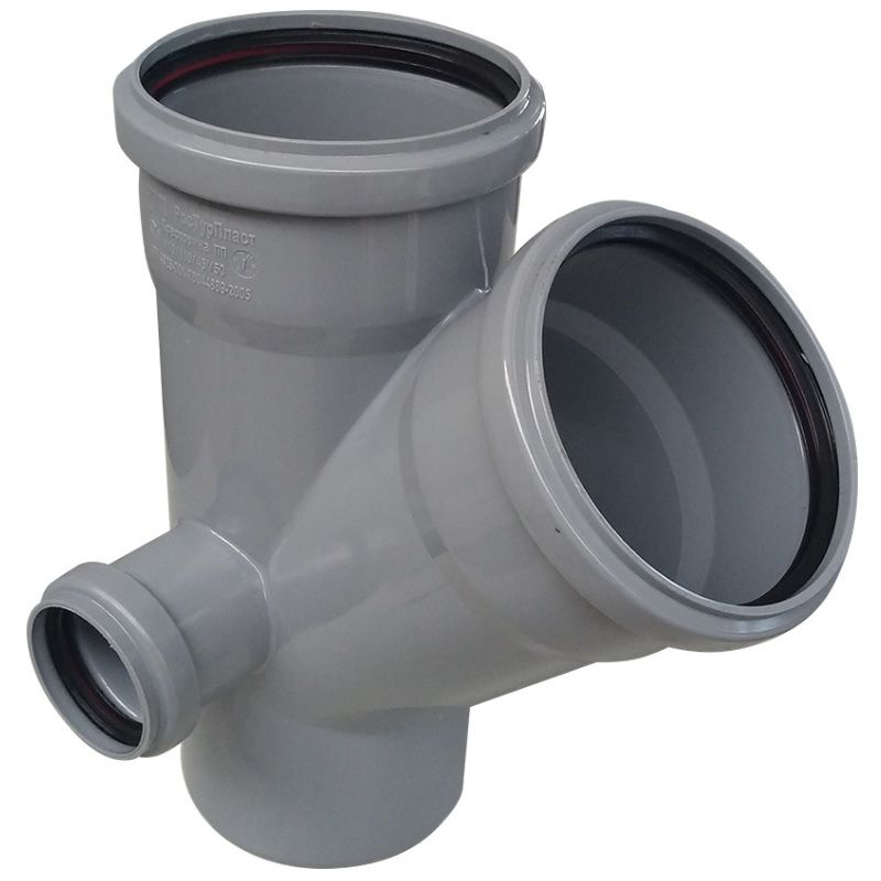 Крестовина двухплоскостная РосТурПласт PP-H Дн110х110х50х45° левая (серый)