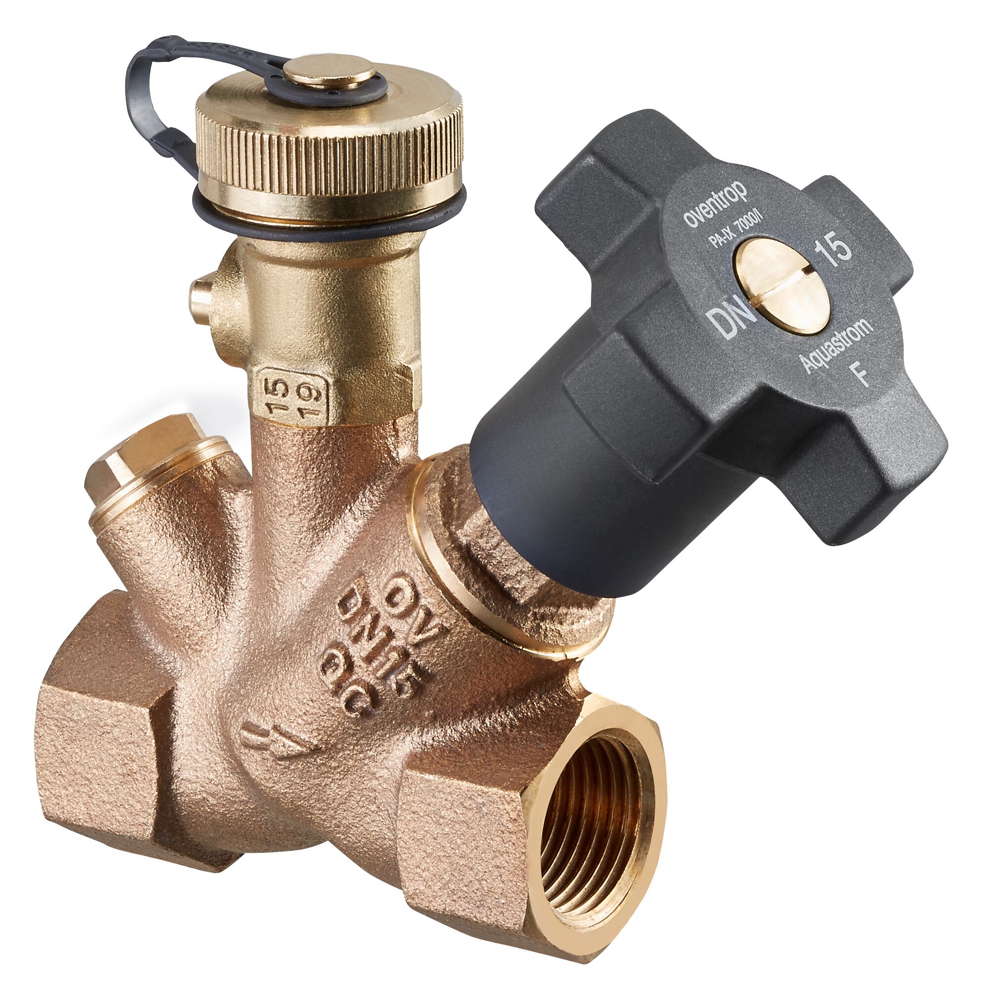 Вентиль свободного потока OVENTROP Aquastrom (F) DN25х1 (с шаровым краном для слива)