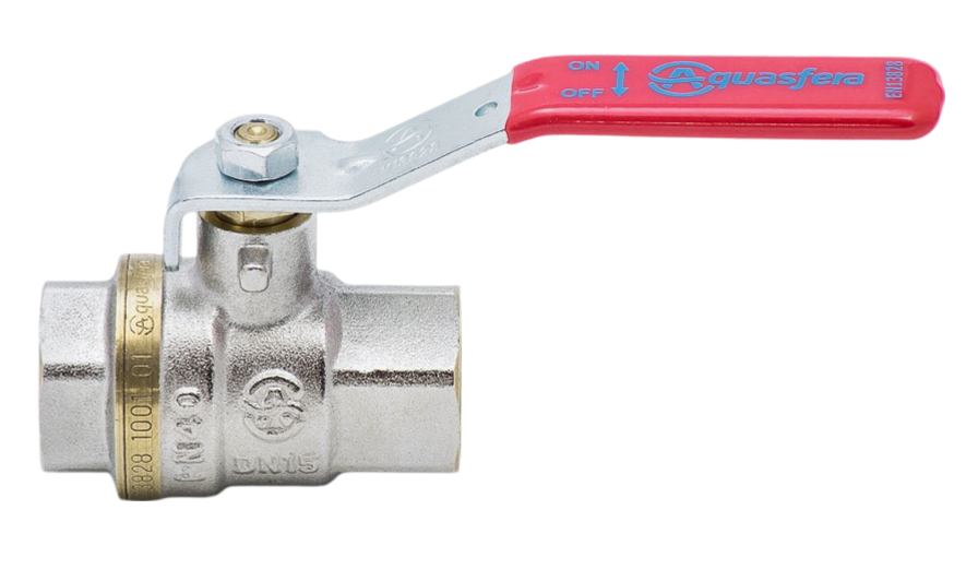 Кран шаровой Aquasfera 1001 Euro Ду100 Ру12 ВР полнопроходной (рычаг красный)