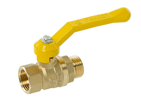 Кран шаровой ГАЛЛОП Стандарт 221 Ду15 Ру40 ВР/НР для газа полнопроходной (рычаг желтый)