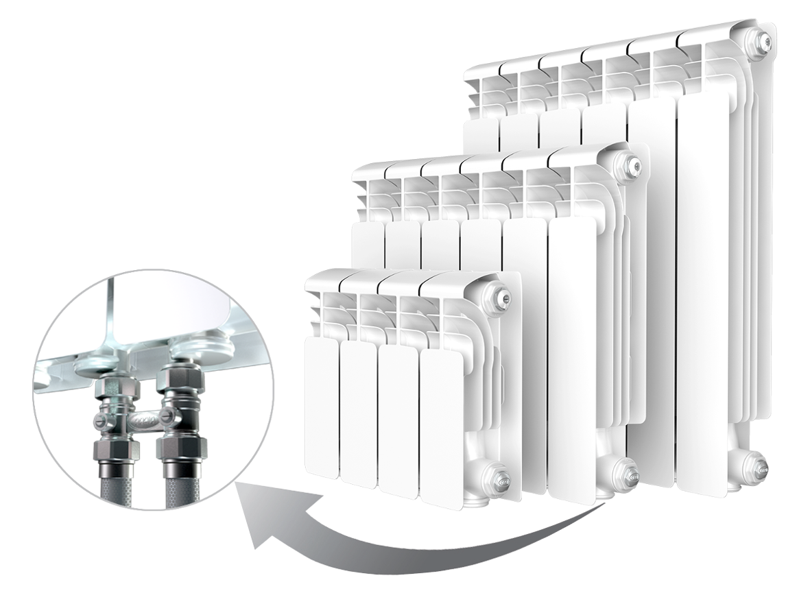 Радиатор алюминиевый RIFAR ALUM VENTIL 350 VR 4 секции