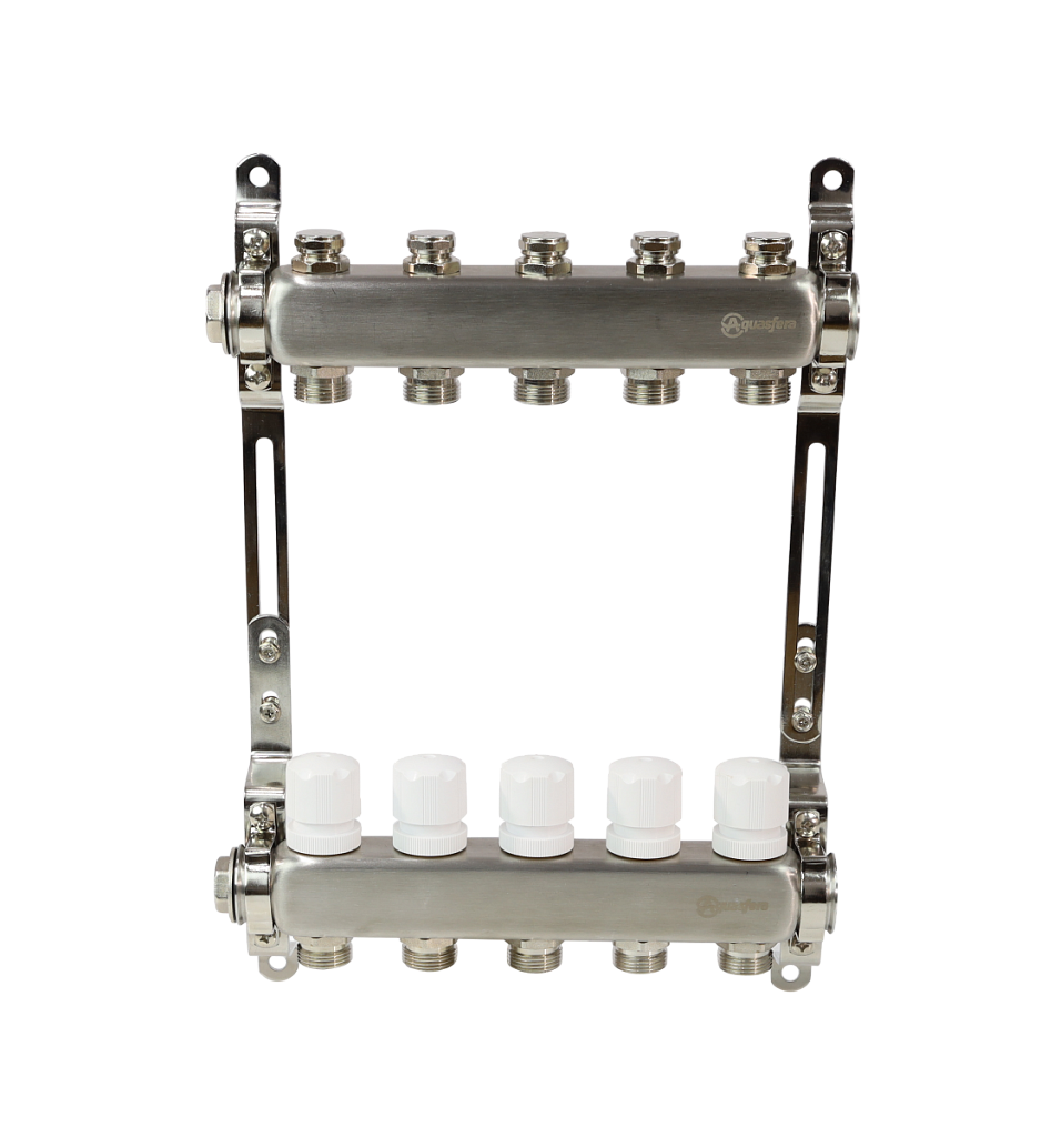 Коллекторная группа Aquasfera 9504 1" ВР/ВР х  3/4" НР 12 выходов под евроконус