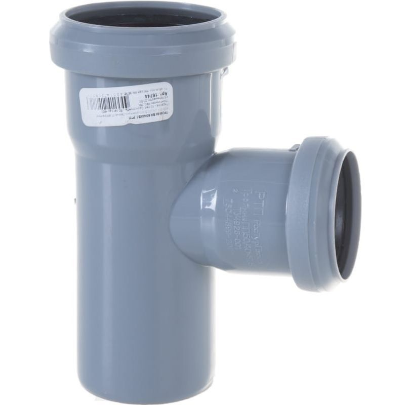 Тройник переходной РосТурПласт PP-H Дн50х40х87° для внутренней канализации (серый)