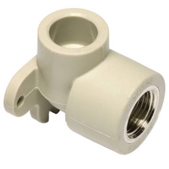 Колено Ekoplastik ППР 25х1/2''x90° с металлической внутренней резьбой и креплением