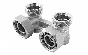 Вентиль ELSEN угловой H-образный, 3/4" — 3/4", Н ЕК-НГ ЕК, никелированный