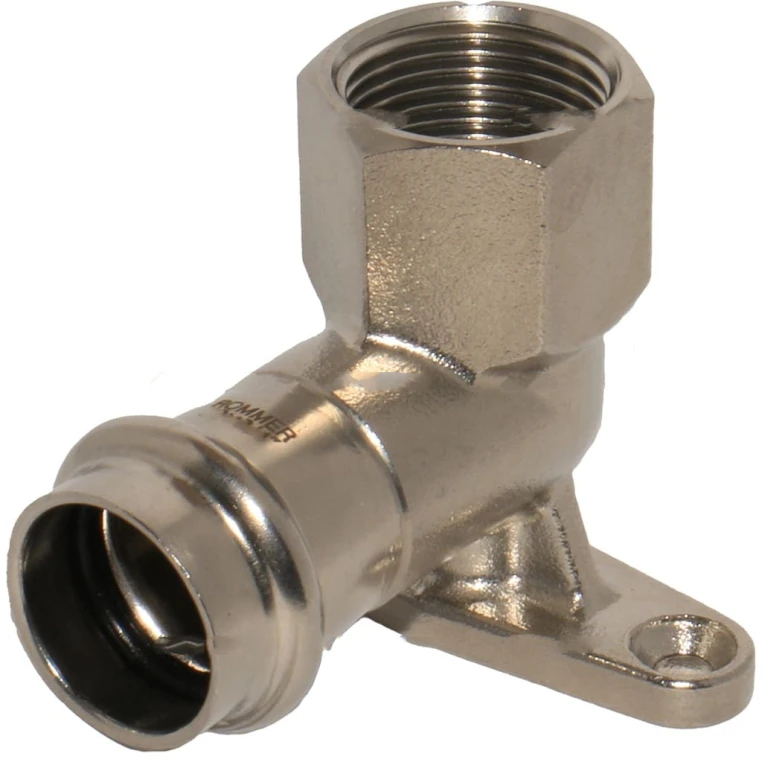 Угольник настенный ROMMER 18х1/2 ВПр-ВР с креплением (нержавеющая сталь)