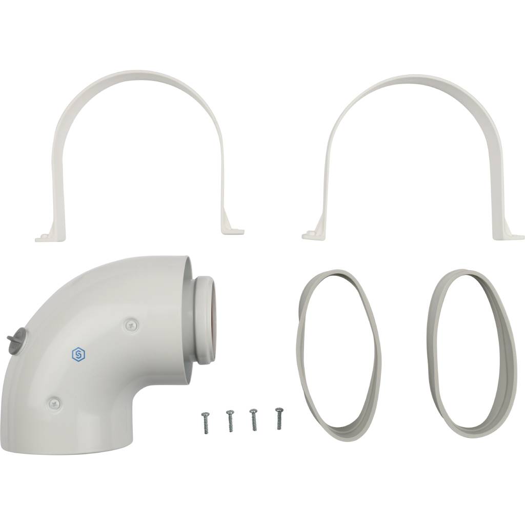 Адаптер STOUT DN60/100 угловой 90° коаксиальный (совместимый с Baxi, Viessmann)