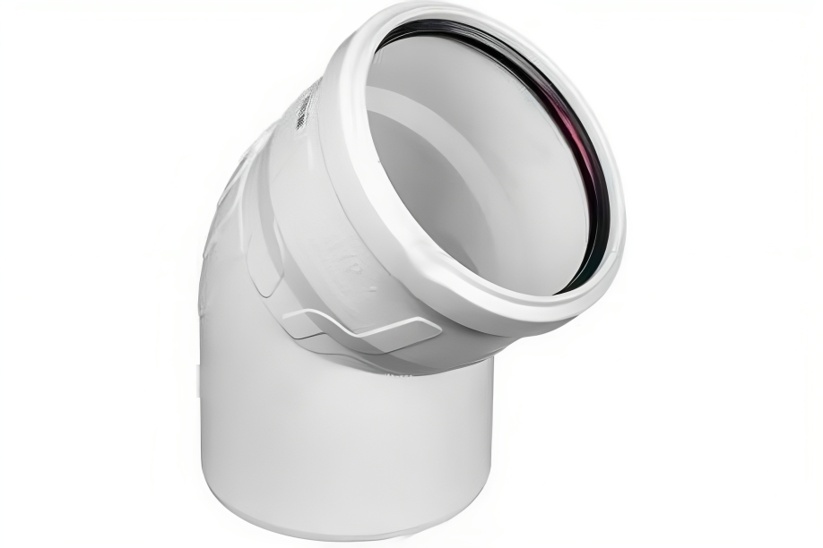 Отвод РосТурПласт PP-M Дн160х45° внутренняя бесшумная канализация (белый)