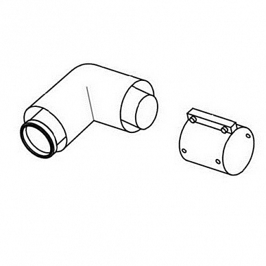 Колено 45° PROTHERM 60/100 PP стальной соединительный хомут в комплекте