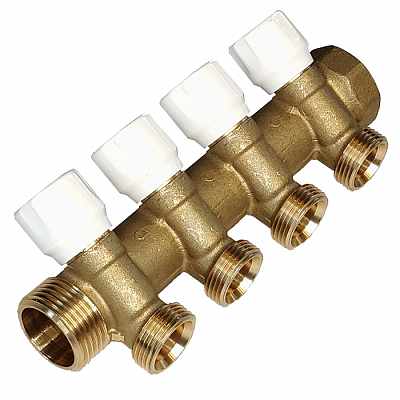 Коллектор TECE 1х3/4 Ek 4 вывода универсальный с запорными вентилями