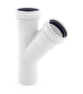 Тройник РосТурПласт PP-M Дн50х50х45° внутренняя бесшумная канализация (белый)