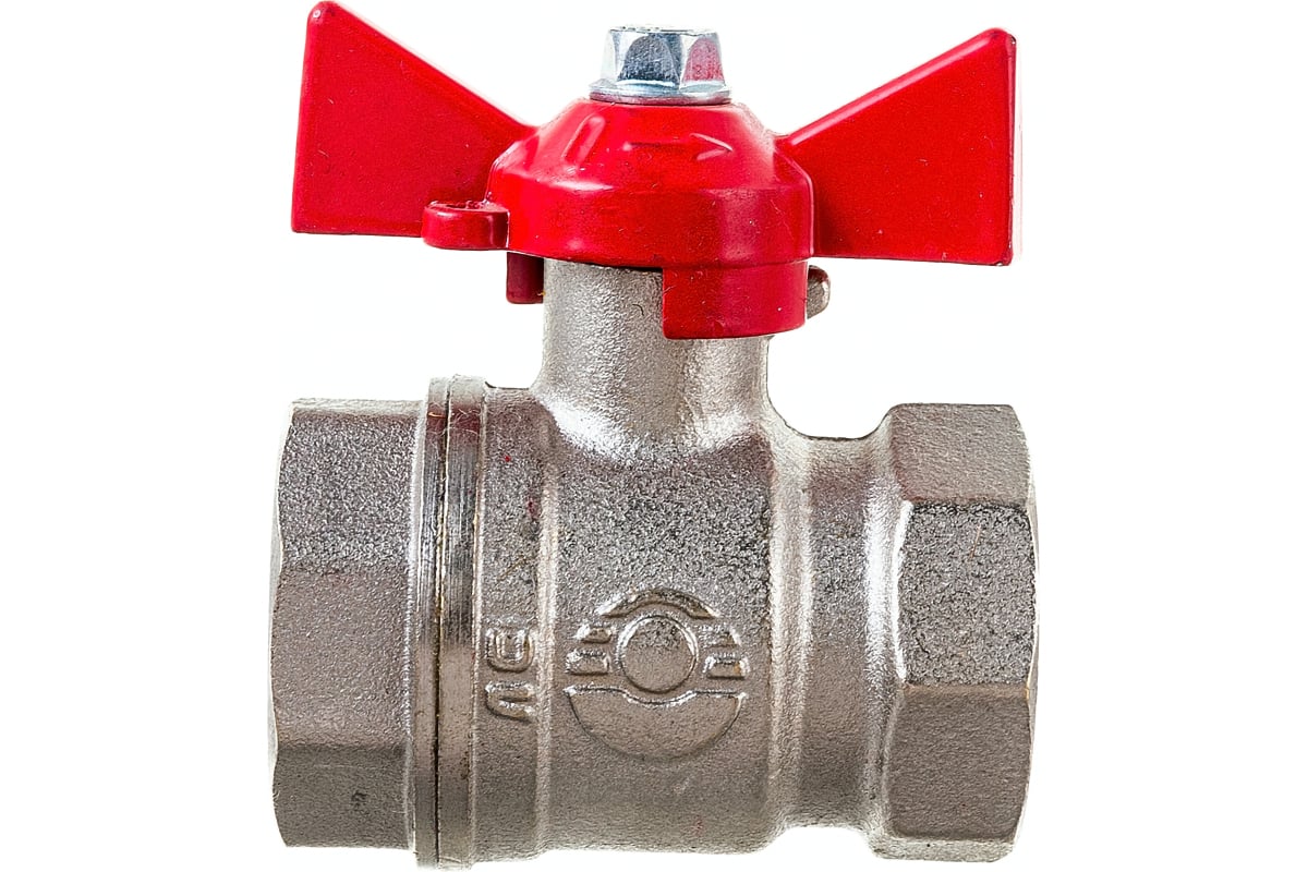 Кран шаровой VALFEX OPTIMA Ду20 ВР/ВР Ру25 полнопроходной (никелированный, бабочка)