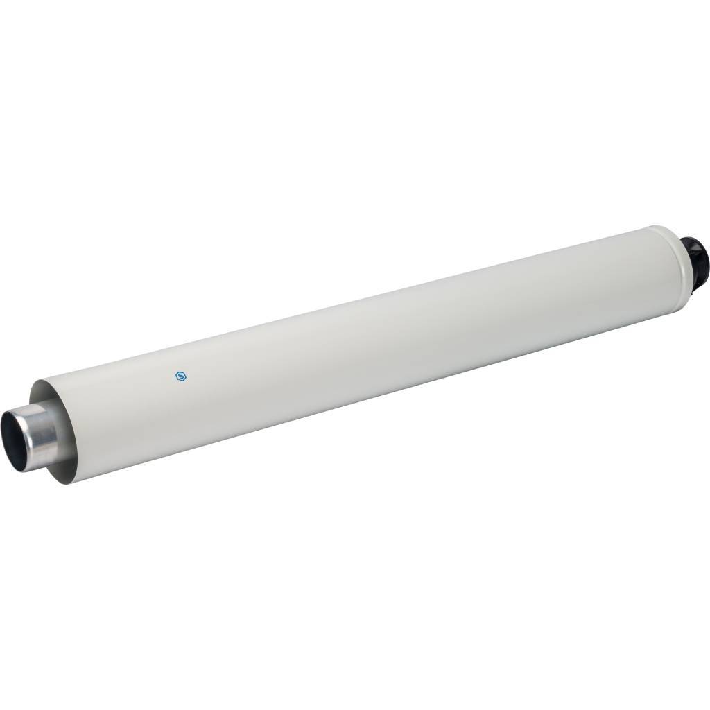 Финальный элемент дымохода STOUT DN60/100 830мм горизонтальный с пластиковым оголовком