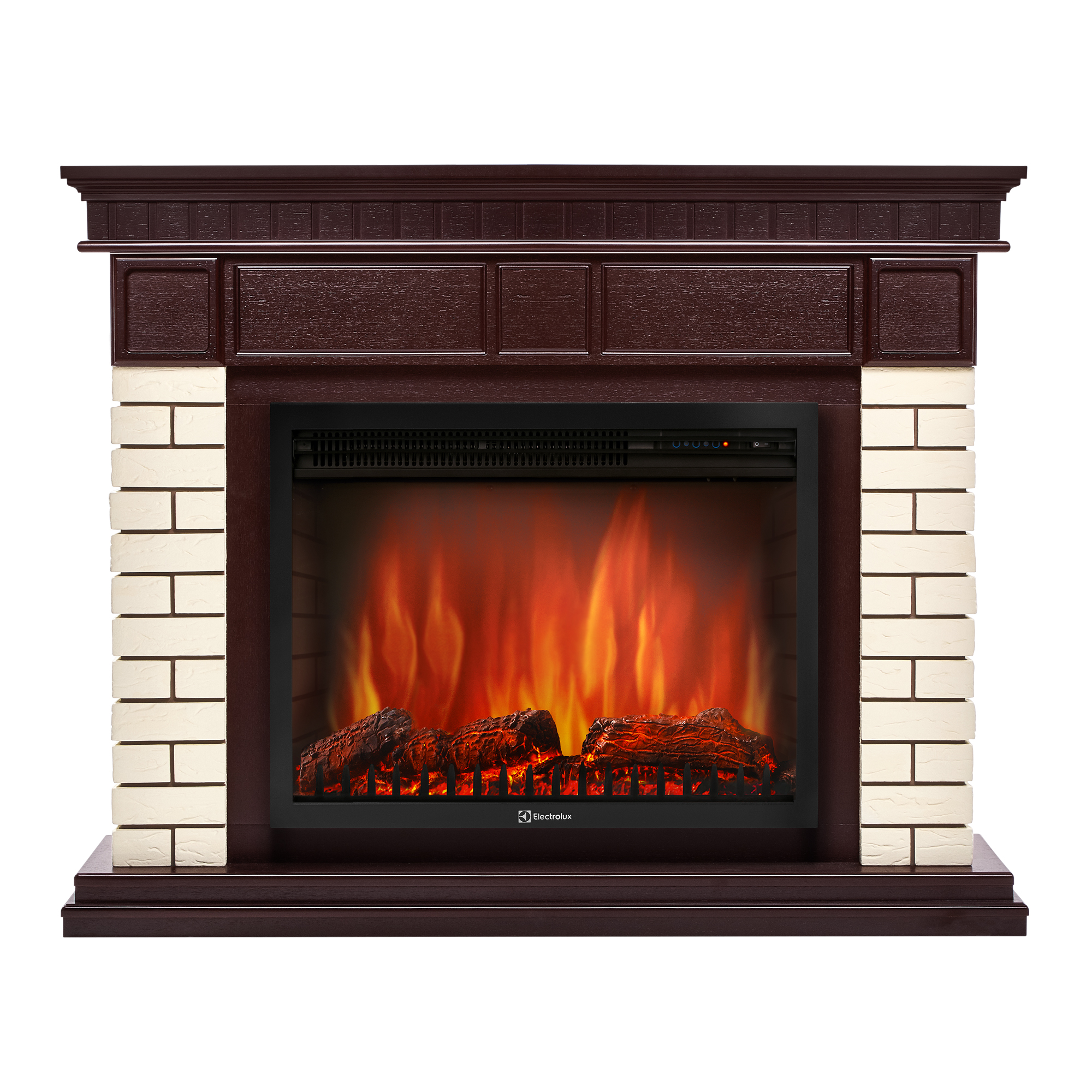 Каминокомплект Electrolux EFP/P- 2520LS с порталом Firelight Bricks 25 (камень бежевый, шпон темный)