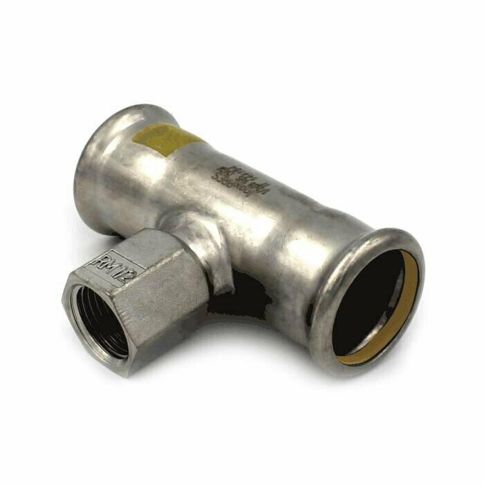 Тройник RM Inoxpres Gas Дн42х42х1/2" Ру5 пресс/ВР для газоснабжения (сталь нержавеющая AISI 316L)