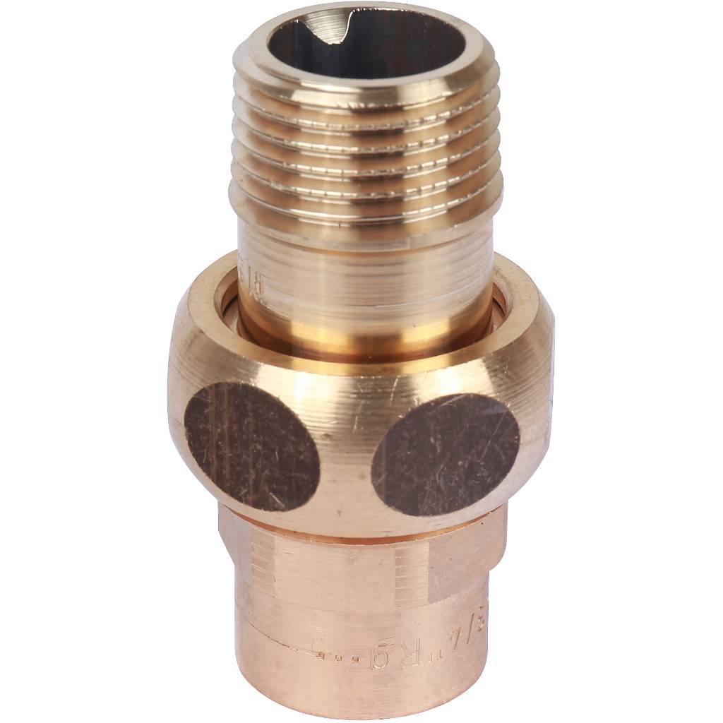 Сгон Sanha 18x1/2 ВП-НР с плоским уплотнением под пайку 4331g бронза