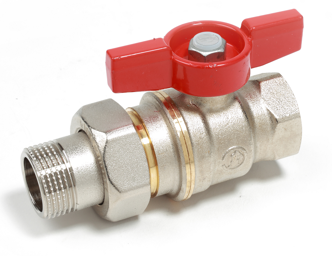 Кран шаровой Giacomini DADO R919 Ду32 Ру35 американка (ручка-бабочка) полнопроходной