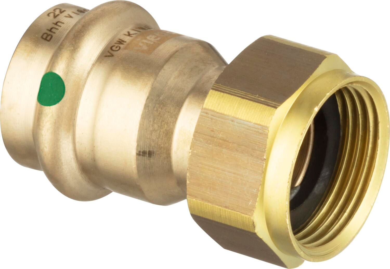 Переходник пресс-резьба Viega Sanpress с SC-Contur 22 x 1 с плоским уплотнителем бронза модель 2263