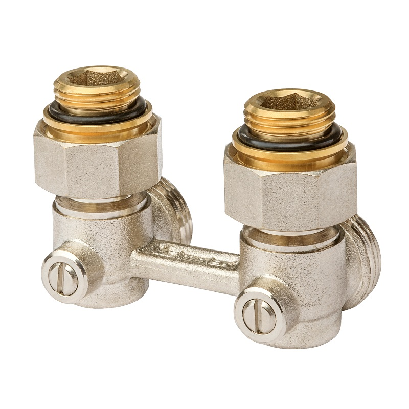 Узел нижнего подключения Simplex Standart Line E1/50 1/2"HPx3/4"HP угловой с ниппелями