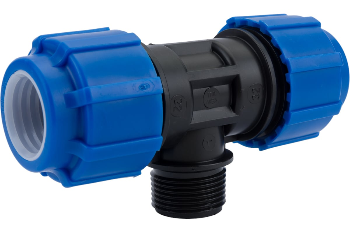 Тройник компрессионный ТПК-АКВА ПЭ Дн50х1 1/2"х50 НР