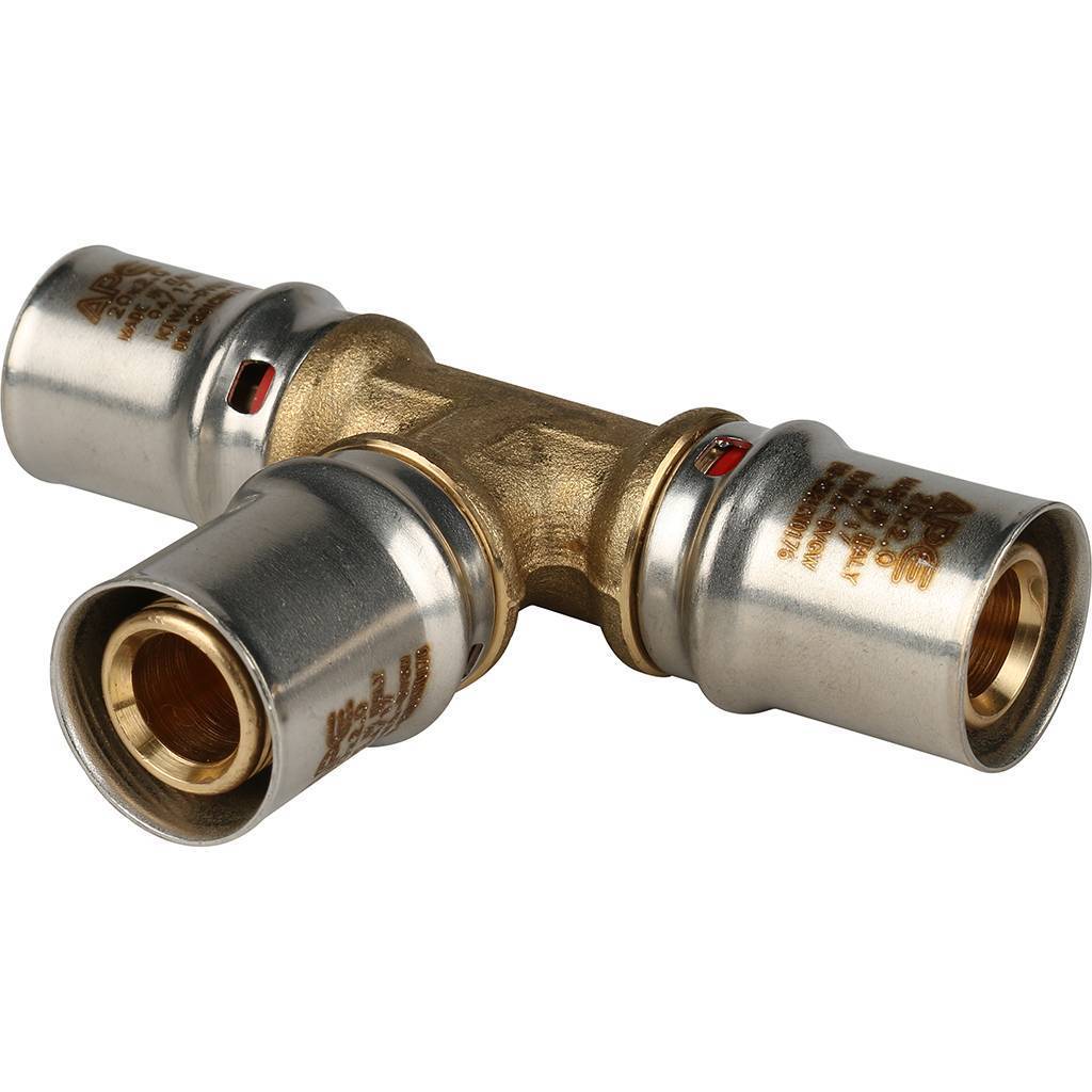 Тройник STOUT 20 равнопроходный для металлопластиковых труб (прессовой)