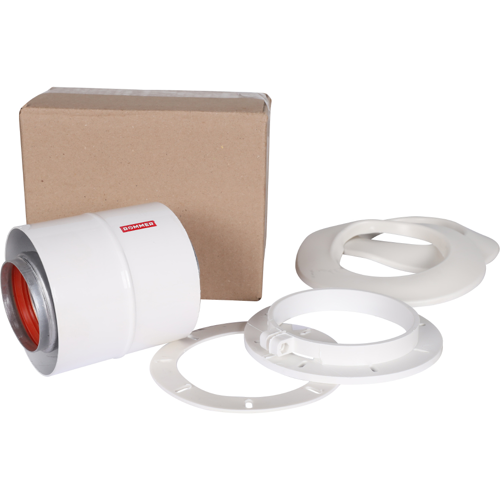 Адаптер ROMMER 60/100 вертикальный коаксиальный (в комплекте фланец)