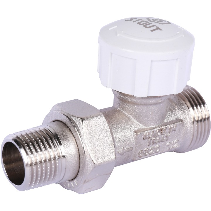 STOUT Клапан термостатический прямой (1/2" х 3/4"ЕК)