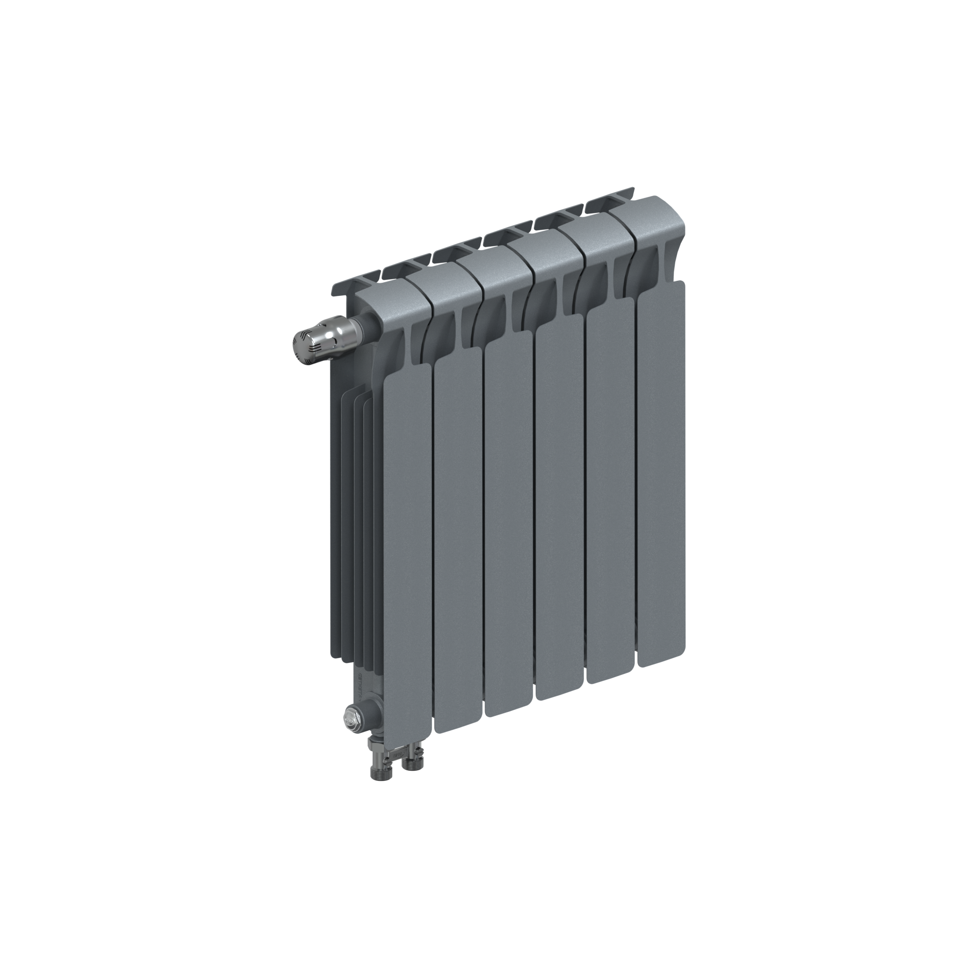 Радиатор биметаллический RIFAR MONOLIT VENTIL 500 MVL 6 секций (Титан) нижнее левое подключение