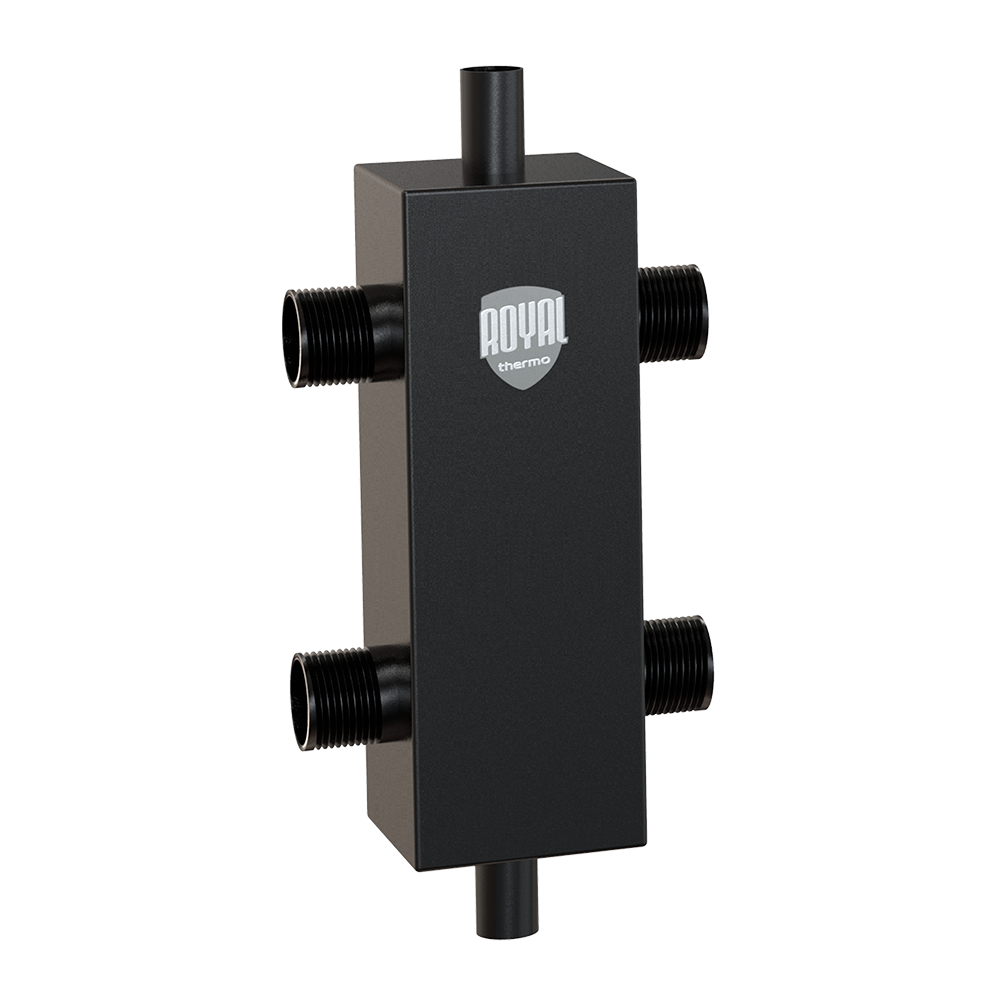 Гидравлическая стрелка Royal Thermo 150 кВт с сепаратором в комплекте с кронштейнами