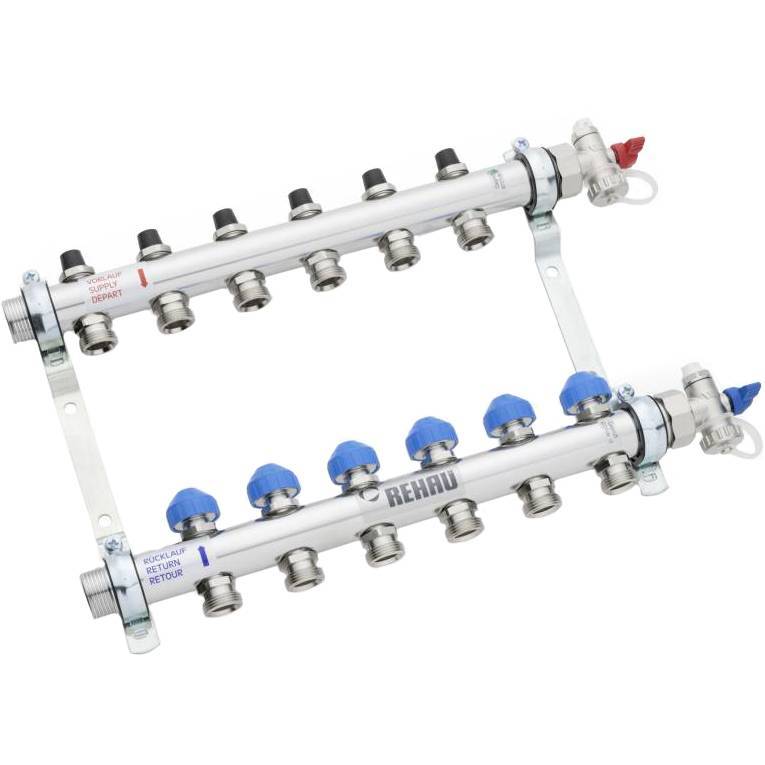 REHAU Распределительный коллектор HKV на 12 контуров (нерж .сталь)