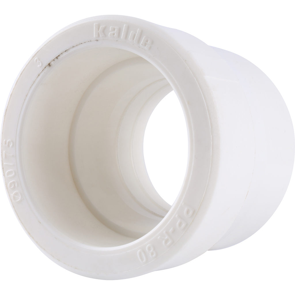 Kalde 90x75 Муфта переходная для полипропиленовых труб под сварку (цвет белый)