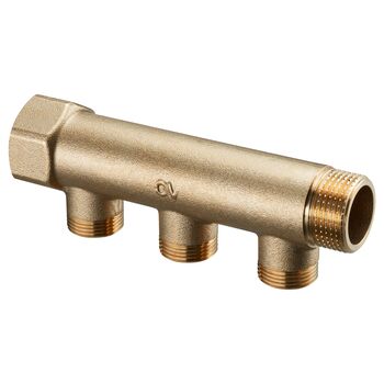 Отдельный проходной элемент Oventrop DN25 1" ВН на 3 отвода 3/4"НР