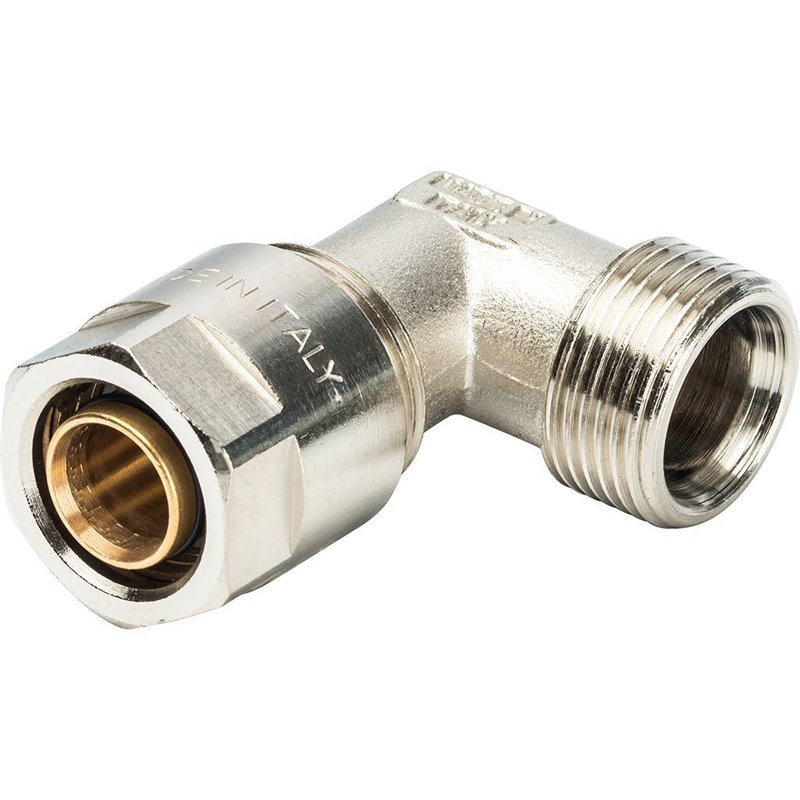 Уголок 90° Prandelli Multyrama 20х2,0х3/4" НР для металлопластиковых труб