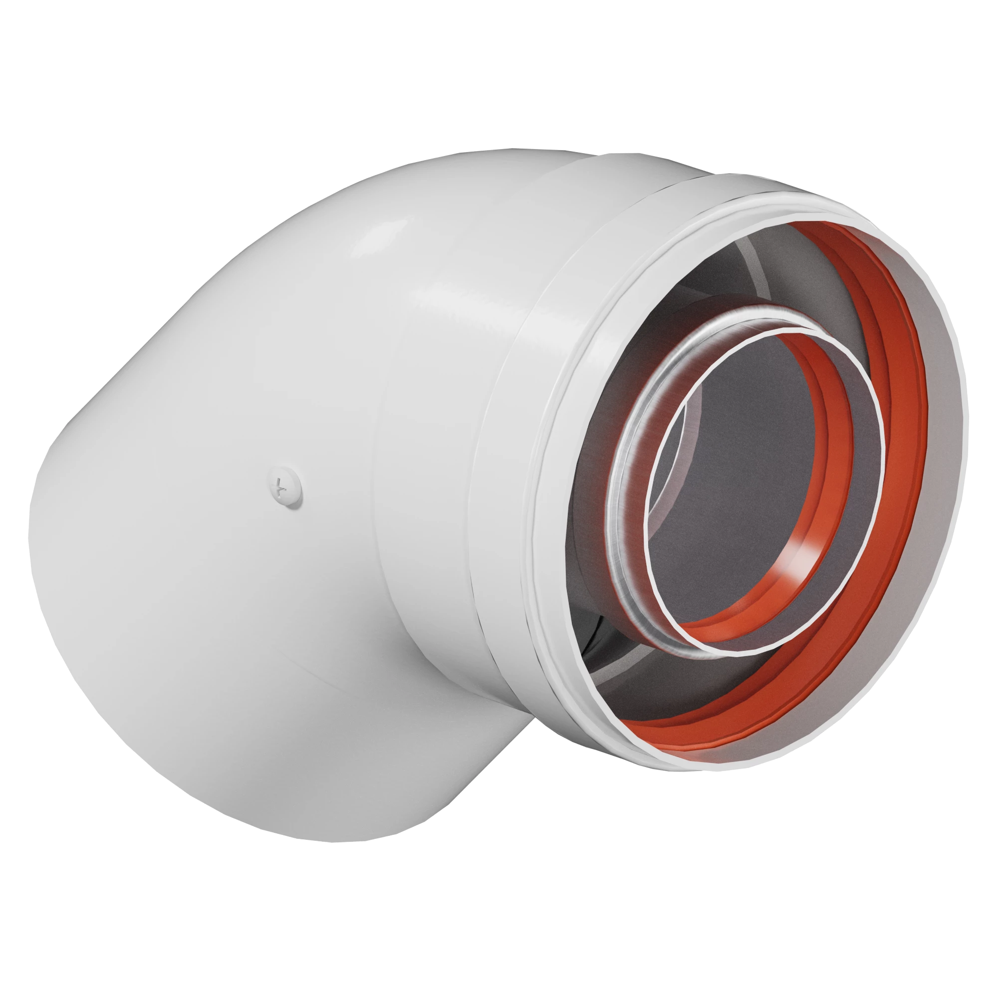 Отвод 45° коаксиальный промежуточный KRATS 60/100 мм