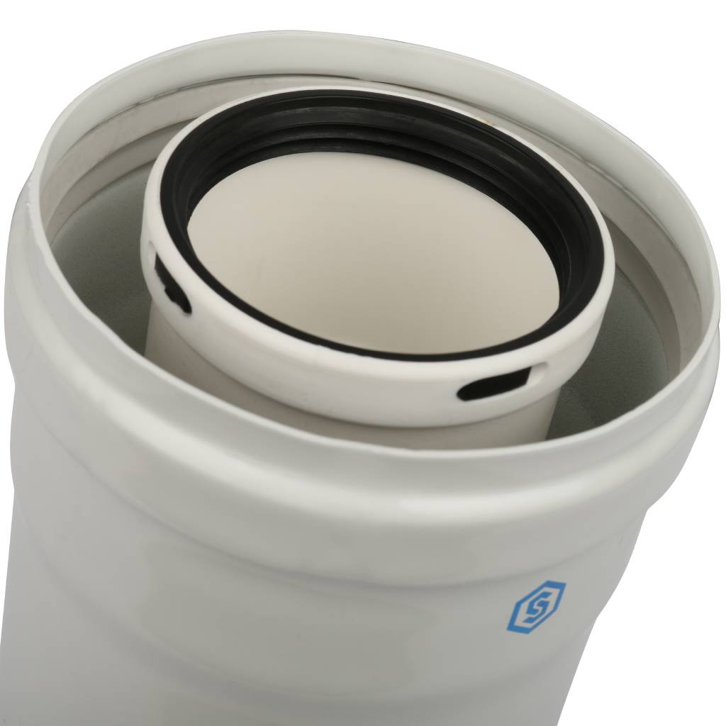 Элемент дымохода STOUT DN60/100 310 мм м/п конденсационный (с инспекционным окном) PP-AL