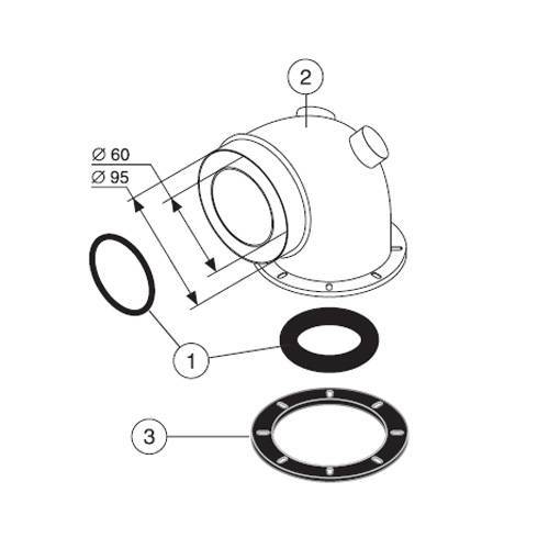PROTHERM K5D Protherm Колено с фланцем d 60/100мм 90гр