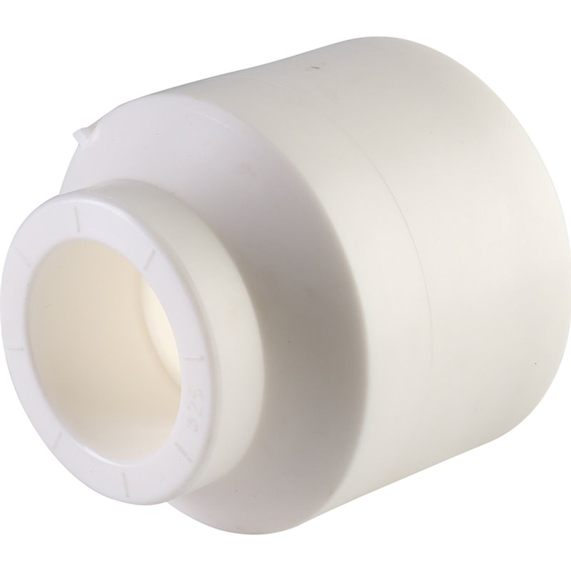 Муфта переходная Политэк 50x25 внутренняя/наружная для полипропиленовых труб (сварка) белая