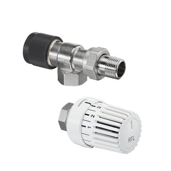 Ограничитель температуры обратного потока Oventrop DN15 1/2 осевой (клапан + термостат Uni RTLH)