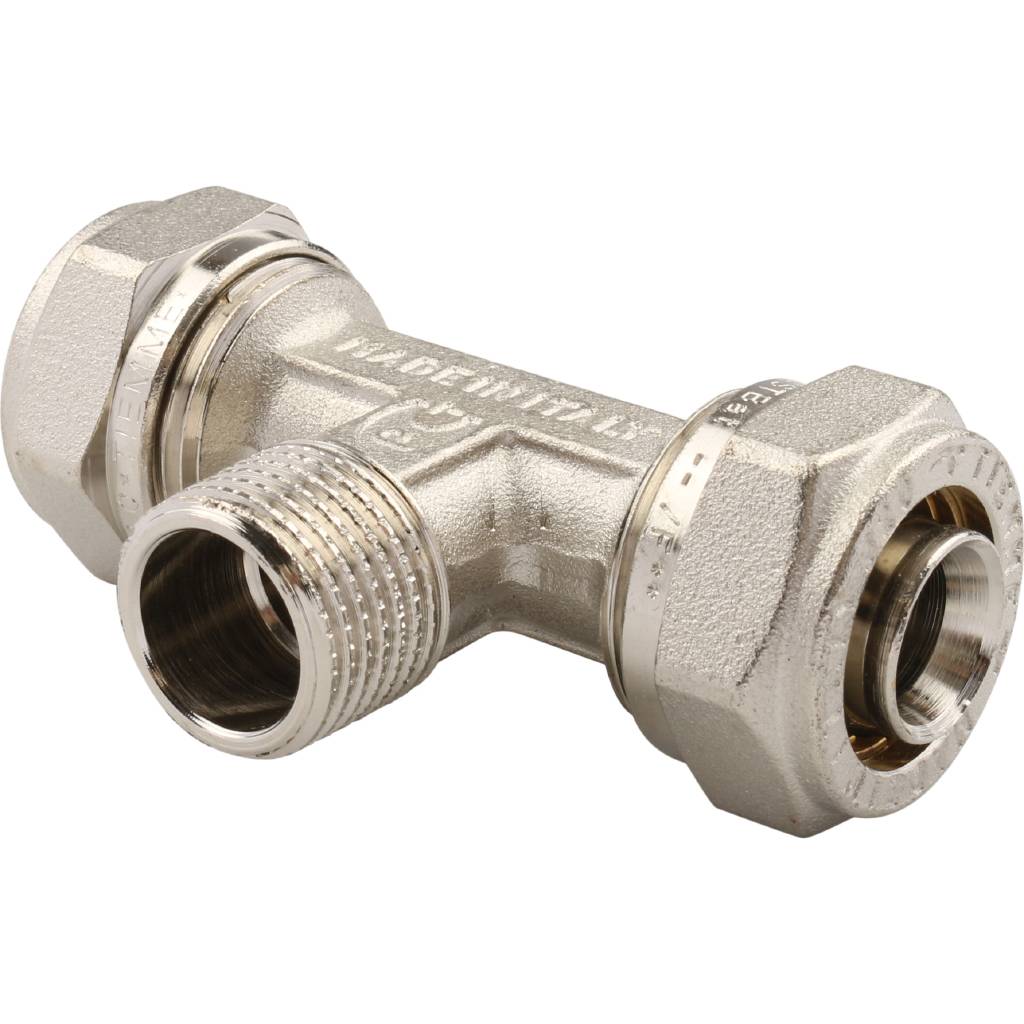 Тройник TIEMME 20х1/2х20 с наружной резьбой