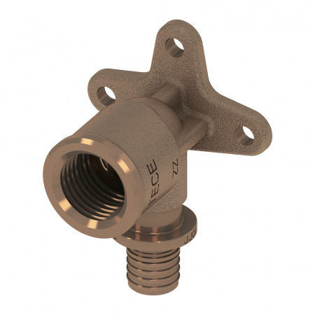 Уголок TECE TECEflex 20х3/4 с настенным креплением внутренняя резьба (бронза)